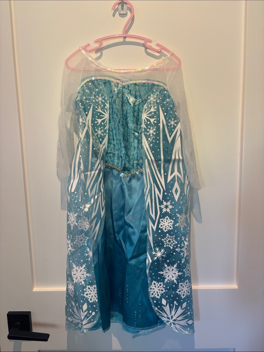 Disney Frozen Elsa Blue Snowflake Girls Costume Dress size 4-6 age